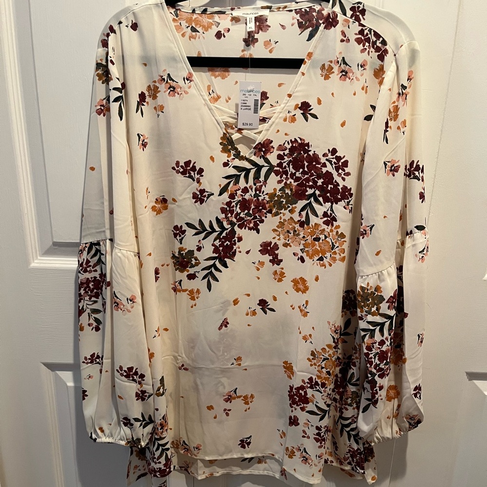 White floral blouse